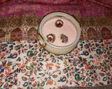 A picture of step 4 of Gulab jamun with Rabri rose flavour and in butter scotch, vanilla, rajbhog flavour.