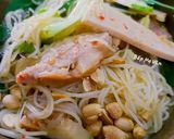 A picture of step 3 of Bún Mắm Nêm with Pork, Vietnamese Pork Sausage, and Head Cheese.