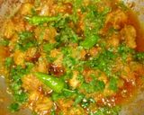 A picture of step 3 of Tikka karhai.