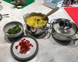 A picture of step 7 of Fish Amok Cambodian lemongrass curry, paleo- & vegan-friendly.