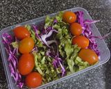 Hình bước làm 7 của món Salad bò, bắp cải tím, xà lách xoăn