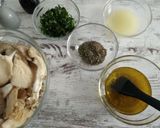 A picture of step 3 of Grilled Oyster Mushrooms with Lemon-Olive Oil and Herbs 🍄🍄.