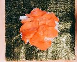 A picture of step 2 of Onigirazu (Sandwich style Japanese Rice ball).