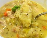 A picture of step 5 of Chicken and dumplings.