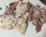 A picture of step 5 of Carbonara with the ingredients at home!.