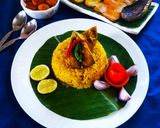 A picture of step 9 of Hilsa vuna khichdi (in Bengali style).