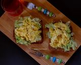 A picture of step 7 of Scrambled Eggs on Toast.