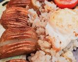 এগ রইস হাসলেবাক পটেটো ভাজা পোঁচ সাথে সালাদ (egg rice hasselback potato recipe in Bengali) রেসিপি ধাপ - 4 ছবি
