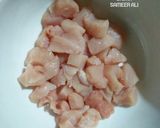 A picture of step 1 of Shashlik with sweet and sour sauce.
