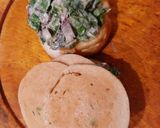 A picture of step 4 of Chicken Salami Burger.