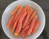 A picture of step 1 of Gajar / Carrot Halwa in pressure cooker.