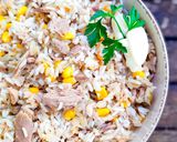 🍚Tonhalas rizses,,rongálás" 15 - perces vacsora 🐟 recept fázis 6 fotója