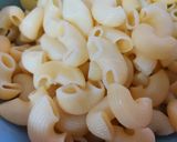 A picture of step 1 of Cheesy Veg Soya Macaroni Pasta.