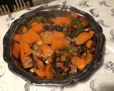 Une image de l'étape 14 de Carottes au lard, poivrons verts et raisins secs.