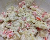A picture of step 1 of Russian salad.