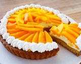 A picture of step 1 of Mango Frangipane Tart | Gorgeous Orange Yellow Tart.