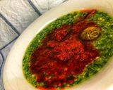 A picture of step 6 of Okro and stew.