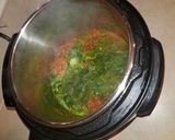 A picture of step 6 of Instant Pot Pulled Chicken in Spinach gravy.