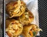 A picture of step 2 of Chicken spring noodles roll.