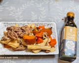 （菇王松露醬油）豬梅花豆皮紅薯筑前煮的食譜步驟8照片