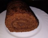 A picture of step 7 of Chocolate Swiss roll.