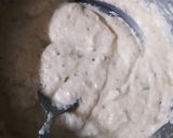 A picture of step 1 of Dal pakori in green curd.