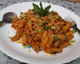 A picture of step 15 of Red sauce vegetables Italian pasta.