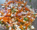 A picture of step 2 of Tandoori mayo vegetable grilled Sandwich.