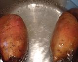 Foto del passaggio 2 della ricetta Patata dolce, caprino e pesci affumicati