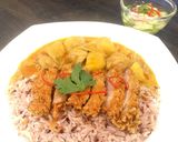 A picture of step 6 of Thai Curry Rice with Tonkatsu.