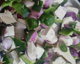 A picture of step 1 of Grilled Paneer Tikka.