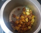 A picture of step 2 of Urad dal vadi & aalo mix.