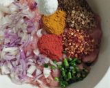 A picture of step 5 of Seekh kabab.