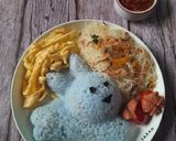 Foto langkah ke 3 dari resep Nasi Uduk Bunga Telang.
