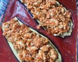 Une image de l'étape 2 de Burger d’aubergine au poulet.