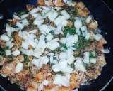 A picture of step 1 of Buffalo Chicken Pasta Bake.