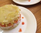 Foto del paso 4 de la receta: Causa de verduras y pollo con salsa de pimiento 💕