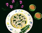 A picture of step 8 of Khaman Dhokla.