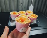 Hình bước làm 18 của món Bánh bông lan trứng muối chà bông sốt phô mai
