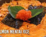 Foto langkah ke 8 dari resep Salmon Mentai Rice: Menu Restoran Bikin Di Rumah!.