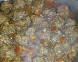A picture of step 3 of Soy Spaghetti Meatballs,& Peppers.