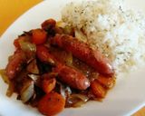 Foto del paso 7 de la receta Salchichas de pollo con verduras y arroz aromatizado