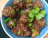 A picture of step 13 of Veg Manchurian with Gravy.