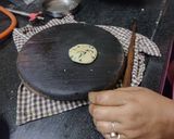 A picture of step 4 of Juwar atta and methi green garlic puri.