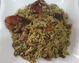 A picture of step 7 of Greenish rice n beans.
