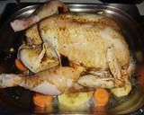 Foto del paso 4 de la receta: Pollo asado al carbón con filete de cerdo, papa y zanahoria