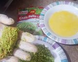 A picture of step 2 of 🥦Chicken Chatt patta kabab 🥬With knorr green noodles.