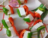 A picture of step 2 of Tri Colour Skewers.