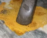 A picture of step 4 of Bhindi ghousht.