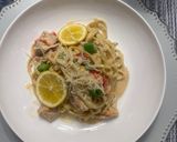 A picture of step 11 of Sunshine Pasta - w lemon and Cajun Cream Sauce.